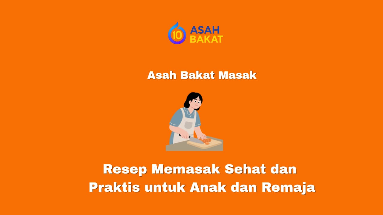 Anak dan remaja sedang memasak resep masakan sehat dan praktis di dapur