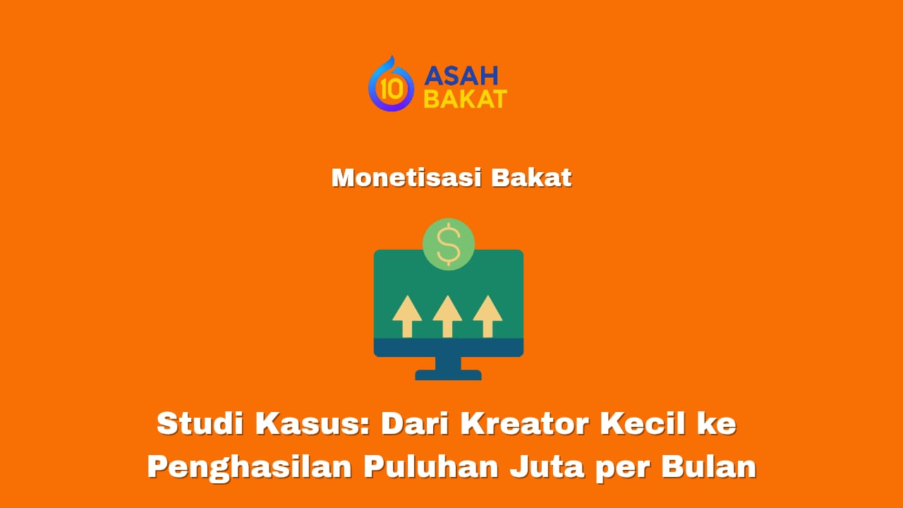 Ilustrasi kreator digital sukses dengan penghasilan puluhan juta per bulan