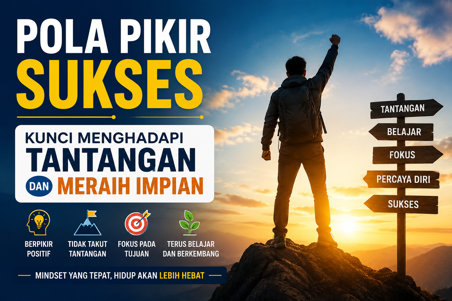 Pahami pola pikir sukses untuk menghadapi tantangan dan meraih impian. Pelajari cara membangun mindset positif dan berkembang secara konsisten.