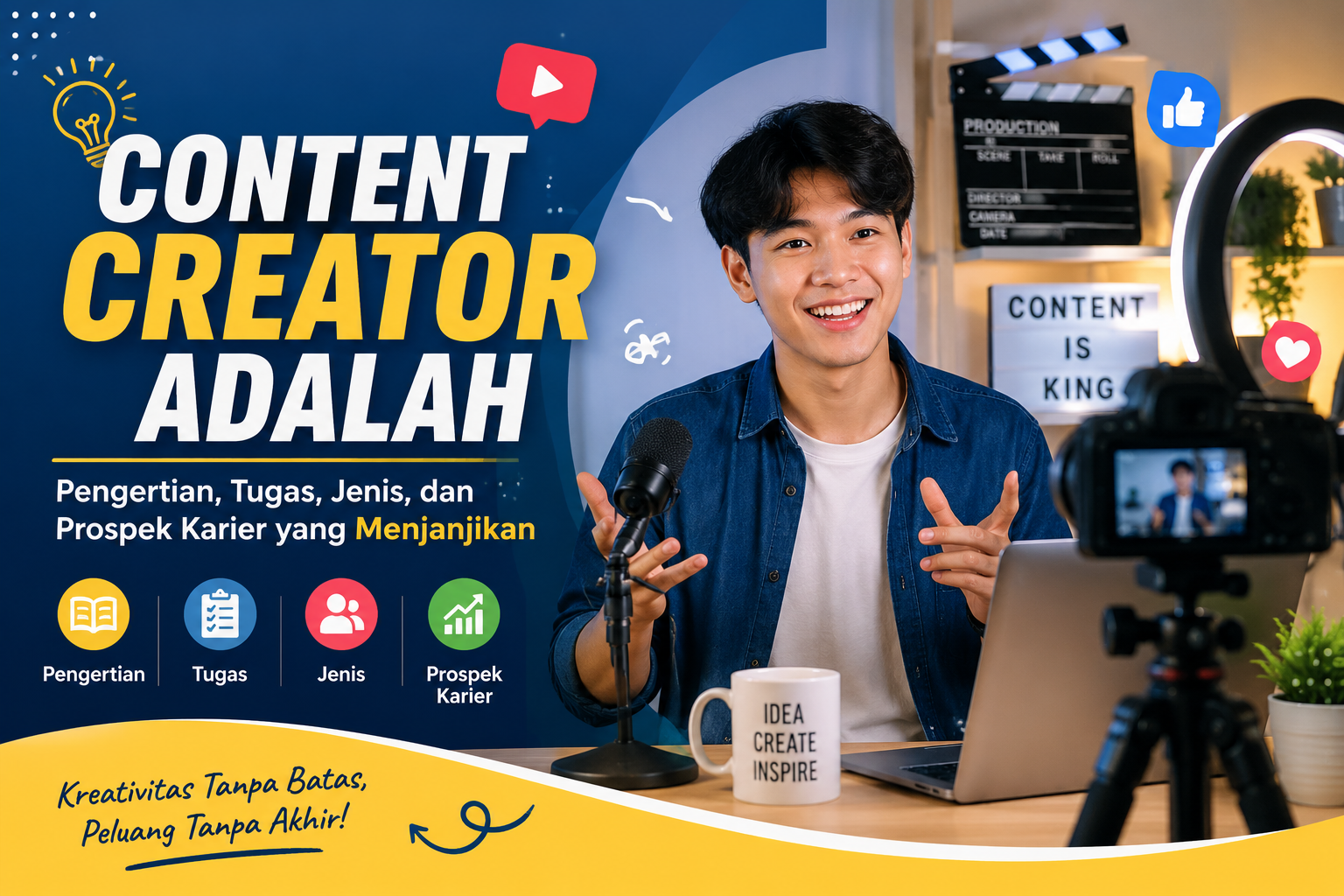 Content Creator Adalah: Pengertian, Tugas, Jenis, dan Prospek Karier yang Menjanjikan